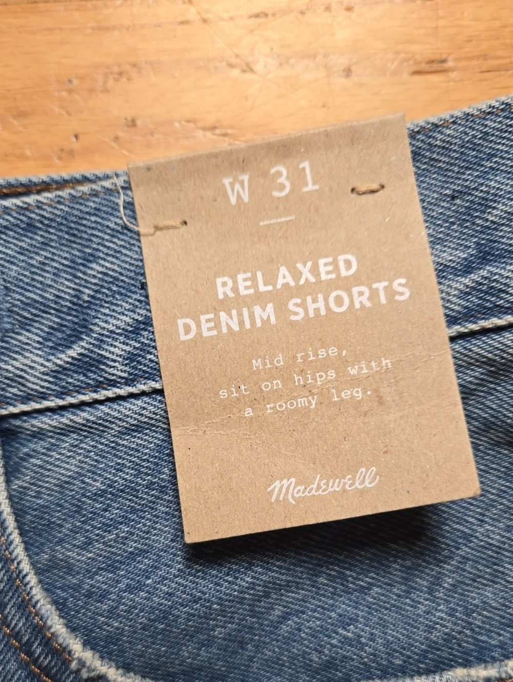 BN Madewell relaxed denim shorts, Kelton wash raw-hem edition